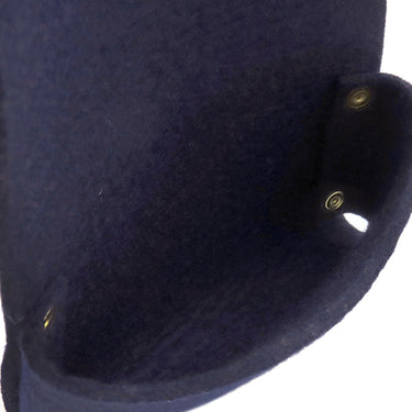 エルメス HERMES エテュイカルトGM トランプケース ネイビー フェルト ポーチ ゴールド金具 紺 Hロゴ パンチング マルチケース