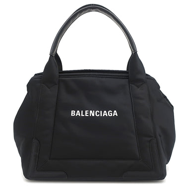 バレンシアガ BALENCIAGA NAVY CABAS S 339933 1090 Q 002123 ブラック×オレンジ ナイロン カーフ トートバッグ ガンメタル金具 ネイビーカバ 黒 オレンジ
