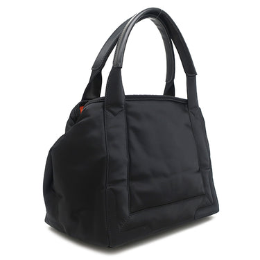 バレンシアガ BALENCIAGA NAVY CABAS S 339933 1090 Q 002123 ブラック×オレンジ ナイロン カーフ トートバッグ ガンメタル金具 ネイビーカバ 黒 オレンジ