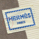 エルメス HERMES ボリードポーチ MM レイユール ロカバール アイボリー×エトゥープ×ブルーアズール コットン ポーチ シルバー金具 オフホワイト グレージュ ネイビー