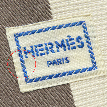エルメス HERMES ボリードポーチ MM レイユール ロカバール アイボリー×エトゥープ×ブルーアズール コットン ポーチ シルバー金具 オフホワイト グレージュ ネイビー