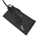 サンローラン SAINT LAURENT ノースサウス ショッピングバッグ 600306 ブラック カーフ ポリウレタン トートバッグ ゴールド金具 黒