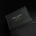 サンローラン SAINT LAURENT ノースサウス ショッピングバッグ 600306 ブラック カーフ ポリウレタン トートバッグ ゴールド金具 黒