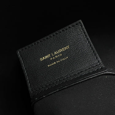 サンローラン SAINT LAURENT ノースサウス ショッピングバッグ 600306 ブラック カーフ ポリウレタン トートバッグ ゴールド金具 黒