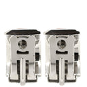 エルメス HERMES エマイユ オレンジXグレー メタル 七宝焼き イヤリング シルバー金具 七宝 シェーヌダンクル柄