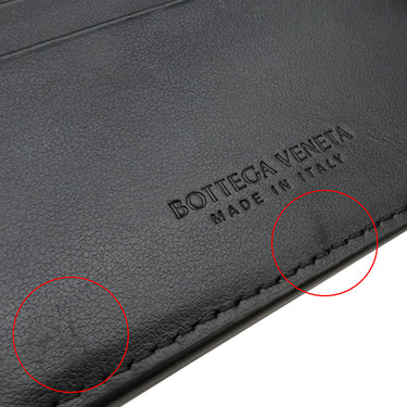 ボッテガヴェネタ BOTTEGA VENETA カセット コインパース付き 749455VBWD28803 ブラック カーフ 二つ折り財布 黒 緑 札入れ コンパクト