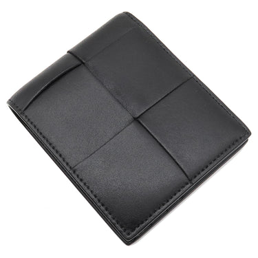 ボッテガヴェネタ BOTTEGA VENETA カセット コインパース付き 749455VBWD28803 ブラック カーフ 二つ折り財布 黒 緑 札入れ コンパクト
