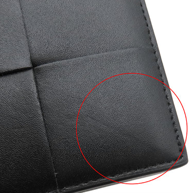 ボッテガヴェネタ BOTTEGA VENETA カセット コインパース付き 749455VBWD28803 ブラック カーフ 二つ折り財布 黒 緑 札入れ コンパクト
