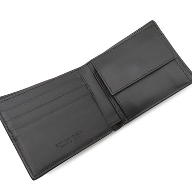 ボッテガヴェネタ BOTTEGA VENETA カセット コインパース付き 749455VBWD28803 ブラック カーフ 二つ折り財布 黒 緑 札入れ コンパクト