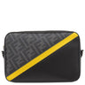 フェンディ FENDI ダイアゴナル フェンディ キャム 7M0286 ブラック×グレー×イエロー PVCコーティングキャンバス レザー ショルダーバッグ シルバー金具 黒 ズッカ柄