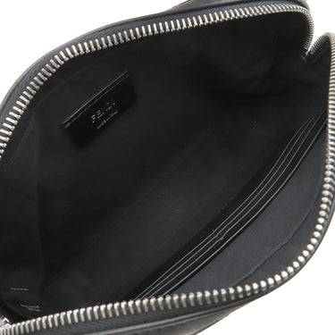 フェンディ FENDI ダイアゴナル フェンディ キャム 7M0286 ブラック×グレー×イエロー PVCコーティングキャンバス レザー ショルダーバッグ シルバー金具 黒 ズッカ柄