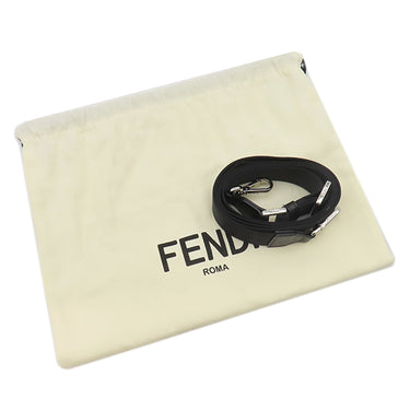 フェンディ FENDI ダイアゴナル フェンディ キャム 7M0286 ブラック×グレー×イエロー PVCコーティングキャンバス レザー ショルダーバッグ シルバー金具 黒 ズッカ柄