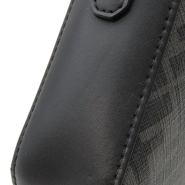 フェンディ FENDI ダイアゴナル フェンディ キャム 7M0286 ブラック×グレー×イエロー PVCコーティングキャンバス レザー ショルダーバッグ シルバー金具 黒 ズッカ柄