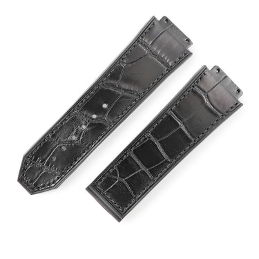 ウブロ HUBLOT クラシックフュージョン 521用 クロコ×ラバーバンド ブラック クロコダイル ラバー 腕時計パーツ 純正 替え ベルト ストラップ 本革 26mm ブラック 黒