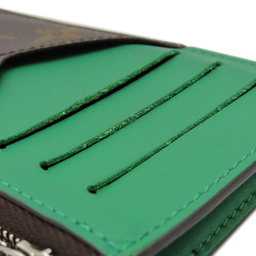 ルイヴィトン LOUIS VUITTON コインカード ホルダー Ｍ81627 グリーン モノグラムマカサー コインケース シルバー金具 黒 緑 フラグメントケース