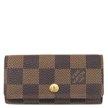 ルイヴィトン LOUIS VUITTON ミュルティクレ4 N62631 ダミエエベヌ ダミエキャンバス キーケース ゴールド金具 茶 ブラウン