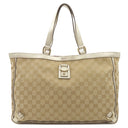 グッチ GUCCI アビー 141472 ベージュ×ゴールド GGキャンバス レザー トートバッグ ゴールド金具 ハンドバッグ