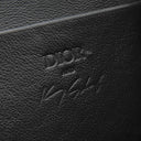 クリスチャン・ディオール Christian Dior オブリーク ケニー シャーフ ネイビー×ベージュ レザー ジャガード ショルダーバッグ シルバー金具 黒 オブリークジャガード