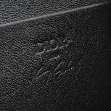 クリスチャン・ディオール Christian Dior オブリーク ケニー シャーフ ネイビー×ベージュ レザー ジャガード ショルダーバッグ シルバー金具 黒 オブリークジャガード