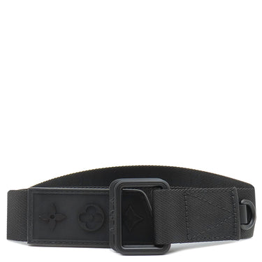 ルイヴィトン LOUIS VUITTON サンチュール スケーター M0544 ブラック コットン ベルト マットブラック金具 黒 モノグラムフラワーモチーフ 35MM