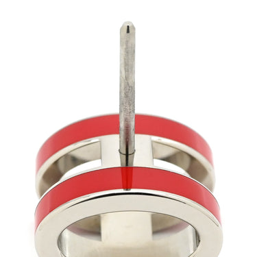 エルメス HERMES ポップアッシュ Hピアス レッド×シルバー GP ラッカー仕上げ ピアス ポップH H型 POP ラッカー 赤 ルージュ シルバー