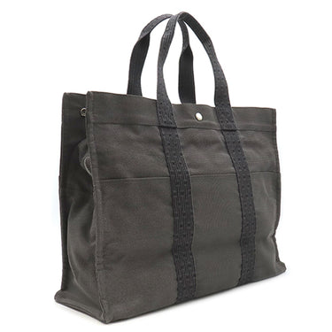 エルメス HERMES エールライントート GM グレー キャンバス トートバッグ シルバー金具 鍵・カデナ欠品