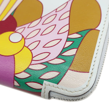 エルメス HERMES アザップコンパクト シルクイン オールオーバー ブル－ブリュム ヴォースイフト シルク コインケース シルバー金具 パティスリー フランセーズ