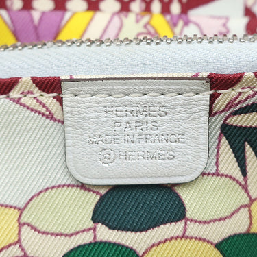 エルメス HERMES アザップコンパクト シルクイン オールオーバー ブル－ブリュム ヴォースイフト シルク コインケース シルバー金具 パティスリー フランセーズ