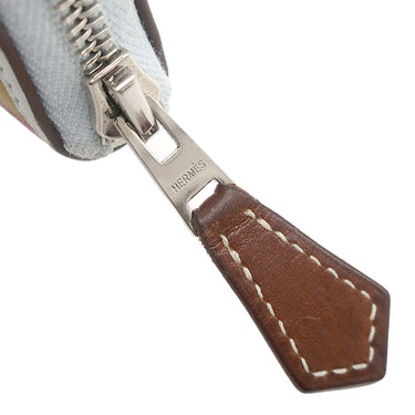 エルメス HERMES アザップコンパクト シルクイン オールオーバー ブル－ブリュム ヴォースイフト シルク コインケース シルバー金具 パティスリー フランセーズ