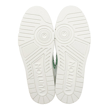 ルイヴィトン LOUIS VUITTON LV トレイナーライン ホワイト×グリーン レザー #7 スニーカー 白 緑 LV アップサイクル