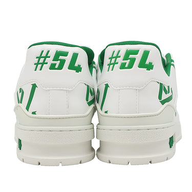 ルイヴィトン LOUIS VUITTON LV トレイナーライン ホワイト×グリーン レザー #7 スニーカー 白 緑 LV アップサイクル