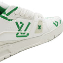 ルイヴィトン LOUIS VUITTON LV トレイナーライン ホワイト×グリーン レザー #7 スニーカー 白 緑 LV アップサイクル