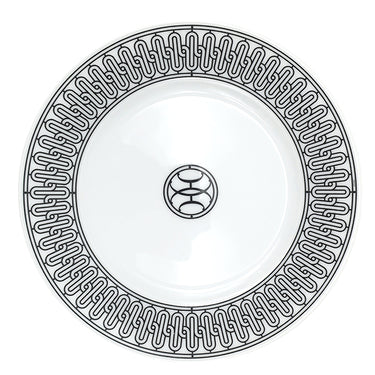 エルメス HERMES デザートプレート Hデコ ブラック×ホワイト ポーセリン 食器 新品 未使用 アッシュデコ 22.5cm 2枚セット
