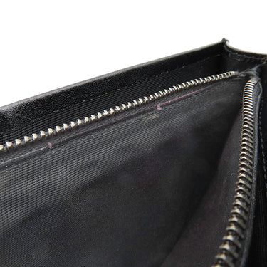 ブルガリ BVLGARI セルペンティ スカリエ マン 284708 ブラック カーフ 長財布 マットシルバー金具 黒 二つ折り 札入れ