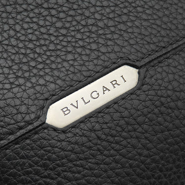 ブルガリ BVLGARI セルペンティ スカリエ マン 284708 ブラック カーフ 長財布 マットシルバー金具 黒 二つ折り 札入れ