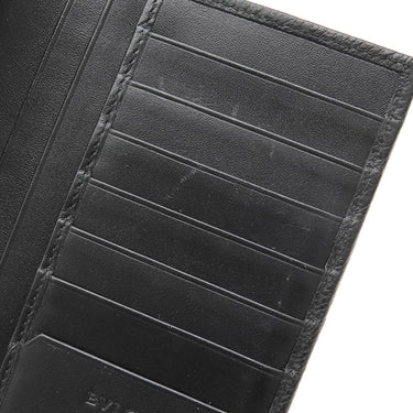 ブルガリ BVLGARI セルペンティ スカリエ マン 284708 ブラック カーフ 長財布 マットシルバー金具 黒 二つ折り 札入れ