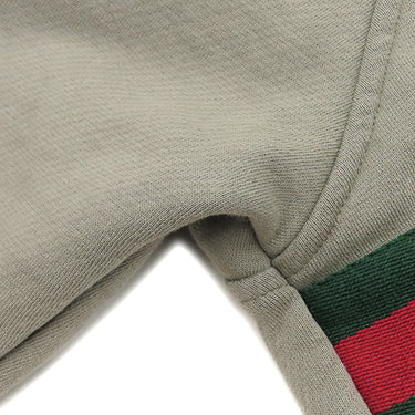 グッチ GUCCI ハーフジップ スウェット 644656 カーキ コットン 14038 パーカー ゴールド金具 ウェブストライプ トレーナー フーディー 長袖