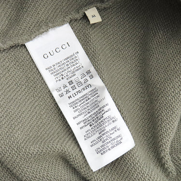 グッチ GUCCI ハーフジップ スウェット 644656 カーキ コットン 14038 パーカー ゴールド金具 ウェブストライプ トレーナー フーディー 長袖
