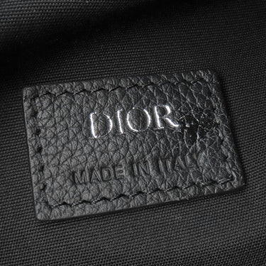 クリスチャン・ディオール Christian Dior スカラベ 1ESBO040YKY ブラック×ベージュ レザー オブリークジャカード ボディバッグ シルバー金具 オブリーク ジャカード ショルダーバッグ 黒