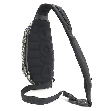 クリスチャン・ディオール Christian Dior スカラベ 1ESBO040YKY ブラック×ベージュ レザー オブリークジャカード ボディバッグ シルバー金具 オブリーク ジャカード ショルダーバッグ 黒