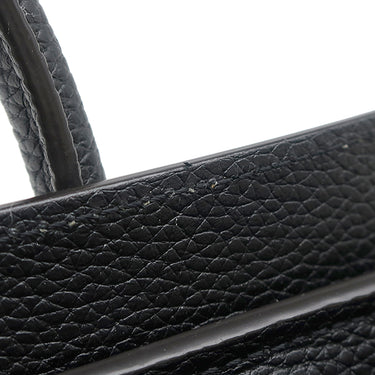 セリーヌ CELINE ラゲージ ナノ ショッパー 189243DRU.38NO ブラック カーフ ドラムドカーフレザー 2WAYバッグ シルバー金具 黒 ハンドバッグ ショルダー