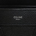 セリーヌ CELINE ラゲージ ナノ ショッパー 189243DRU.38NO ブラック カーフ ドラムドカーフレザー 2WAYバッグ シルバー金具 黒 ハンドバッグ ショルダー