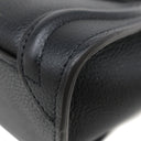 セリーヌ CELINE ラゲージ ナノ ショッパー 189243DRU.38NO ブラック カーフ ドラムドカーフレザー 2WAYバッグ シルバー金具 黒 ハンドバッグ ショルダー