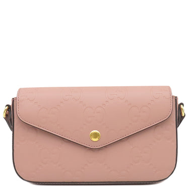 グッチ GUCCI GG スーパー ミニバッグ 772794 ピンク レザー ショルダーバッグ ゴールド金具