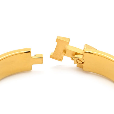 エルメス HERMES クリックH PM ホワイト×ゴールド GP エナメル ブレスレット 白 Hブレス