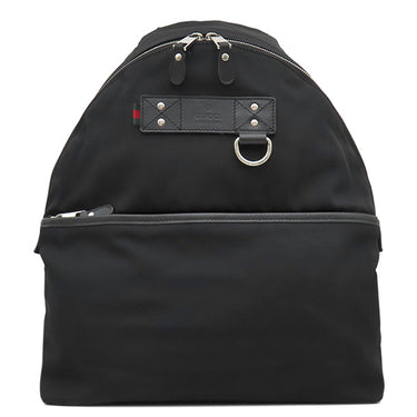 グッチ GUCCI ナイロン キャンバス バックパック 268184 ブラック ナイロン レザー リュック・デイパック シルバー金具 黒 シェリーライン