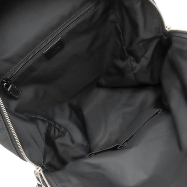 グッチ GUCCI ナイロン キャンバス バックパック 268184 ブラック ナイロン レザー リュック・デイパック シルバー金具 黒 シェリーライン