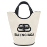 バレンシアガ BALENCIAGA ウェーブ XS 619979 ホワイト×ブラック キャンバス 2WAYバッグ シルバー金具 トートバッグ ショルダーバッグ 白 黒