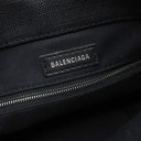 バレンシアガ BALENCIAGA ウェーブ XS 619979 ホワイト×ブラック キャンバス 2WAYバッグ シルバー金具 トートバッグ ショルダーバッグ 白 黒
