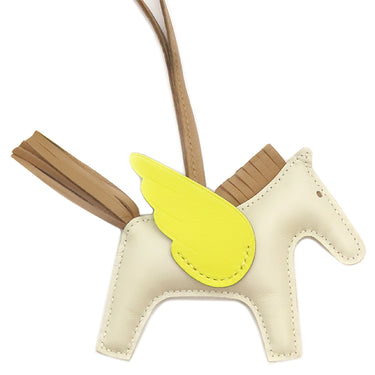 エルメス HERMES ロデオPM ペガサス クレ×チャイ×ライム アニョーミロ バッグチャーム オフホワイト 茶 黄色